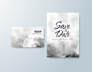Wedding invitation with abstract watercolor background