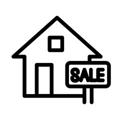 House For Sale Line Icon of Real Estate Photography Icon Set