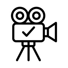 Camera Check Line Icon of Filming Permits Icon Set