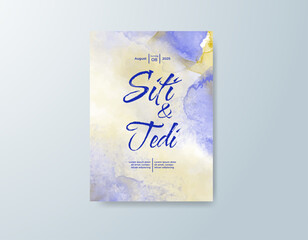 Wedding invitation with abstract watercolor background