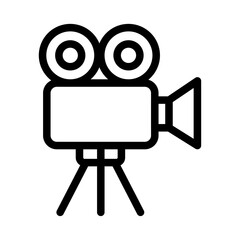 Camera Line Icon of Movie Premieres Icon Set