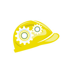 Project Hard Hat Vector Design with Gear Motif
