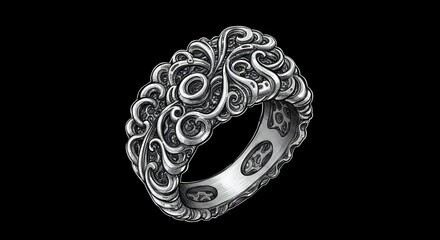 Obraz premium Ornate silver ring design