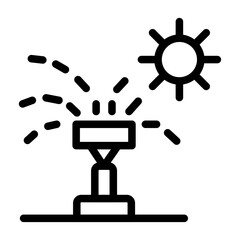 Sunlight-Based Scheduling Line Icon of Smart Sprinkler Systems Icon Set