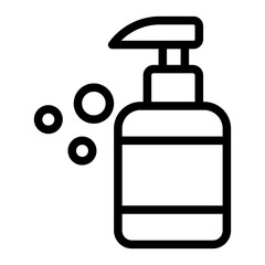 Liquid Soap Dispenser Line Icon of Soap Making Icon Set