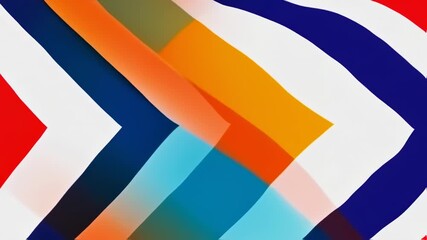 Abstract pattern of overlapping, vibrant colors in a chevron/arrow design