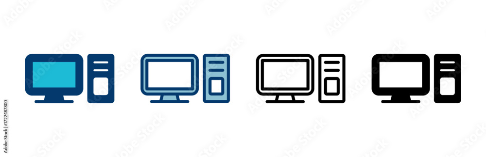 Poster computer icon vector isolated on white background. pc icon vector. computer monitor icon. flat pc sy