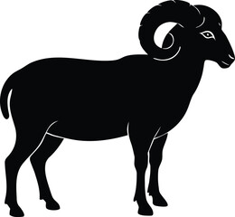 ram animal horned icon vector, mountain sheep symbol illustration
