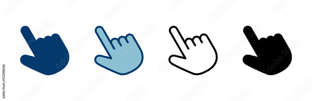 Poster hand cursor icon vector isolated on white background. hand click icon. finger pointer vector