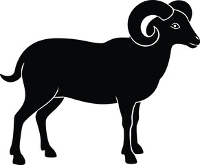 ram zodiac animal symbol vector, aries sign silhouette illustration
