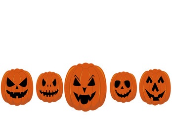 Vector illustration of a spooky Halloween pumpkin character on a white background.