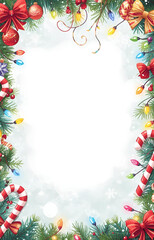 christmas frame with fir branches