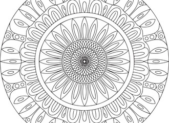 Cluster of Sunflowers Mandala – Intricate Flower Circle Pattern