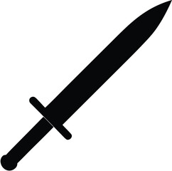 sword knife silhouette vector, blade weapon illustration
