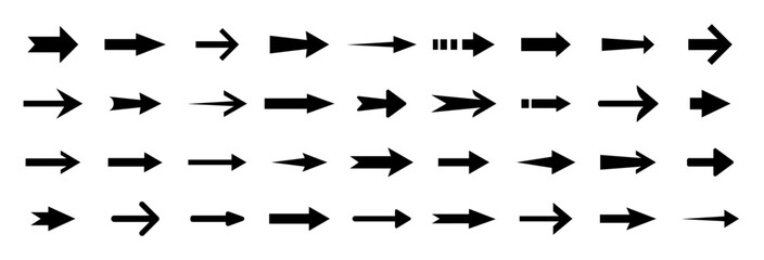 Arrow icon. Modern simple arrows. Collection different arrows on flat style for web design or interface.  Set of arrows. Vector illustration.