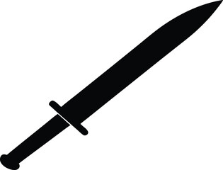 sword knife silhouette vector, blade weapon illustration
