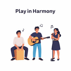 Flat vector 2D icon &mdash; Flat Vector 2D Design of Music Jam Group Icon &mdash; Play in Harmony
