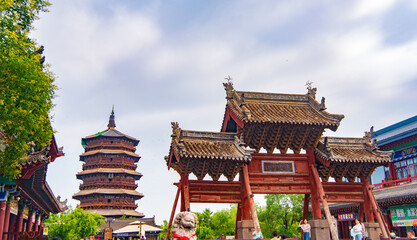 Obraz premium Yingxian Wooden Pagoda, Shuozhou City, Shanxi Province