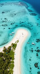 Tropical island beach aerial view
