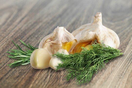Organic fresh healthy garlic vegetable