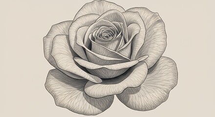 Detailed pencil drawing of a rose