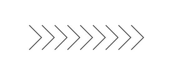 細めのくの字が並んだデザイン矢印