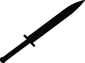 sword knife sharp blade silhouette vector, medieval weapon icon illustration
