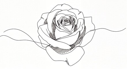 Line art rose illustration