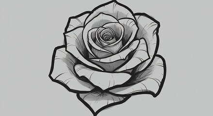 Monochrome rose illustration