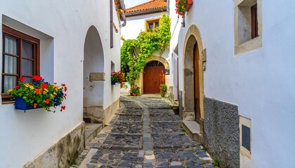 Obraz premium Charming European Alleyway.