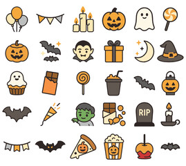 할로윈 파티 행사 요소 아이콘