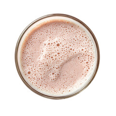 Protein shake glass on transpart background