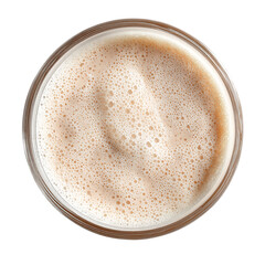 Protein shake glass on transpart background