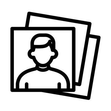 Printed Portrait Photos Line Icon of Portrait Photography Icon Set