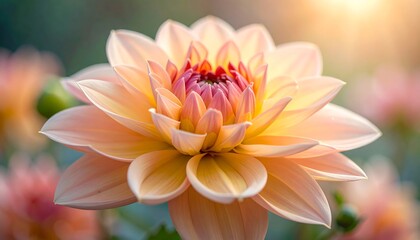 Close-up of a peach dahlia