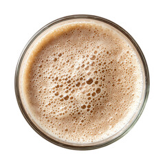 Protein shake glass on transpart background