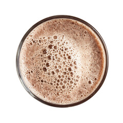 Protein shake glass on transpart background