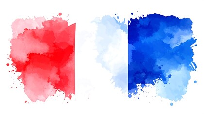 Obraz premium Watercolor French flag (1)