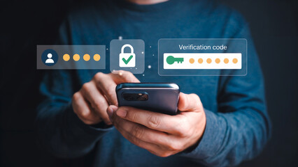Secure mobile banking experience with two-factor authentication, ensuring easy and safe financial transactions with modern digital security features