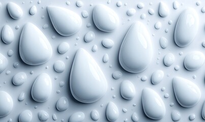Abstract pattern of light-blue water droplets