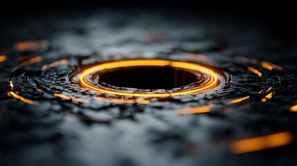 Glowing Ring Abstract Background, Dark Energy, Sci-Fi