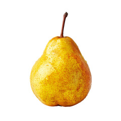 Ripe yellow one pear on transpart background
