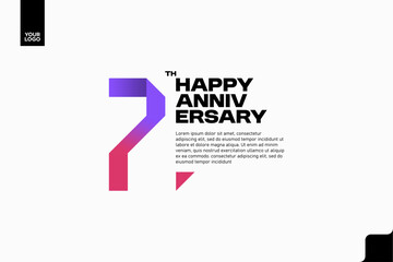 Number 7 logo icon design, 7th birthday logo number, anniversary 7