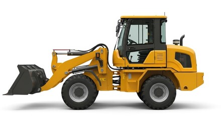 Yellow construction vehicle profile