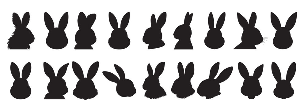 easter bunny silhouette white background . - Powered by Adobe