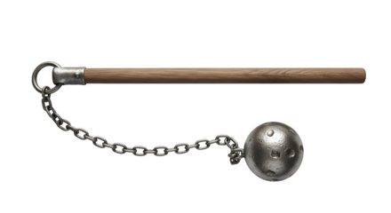 Kusari fundo isolated on transparent background, a japanese weapon consisting of a weight attached to a length of chain, used for striking and entangling opponents