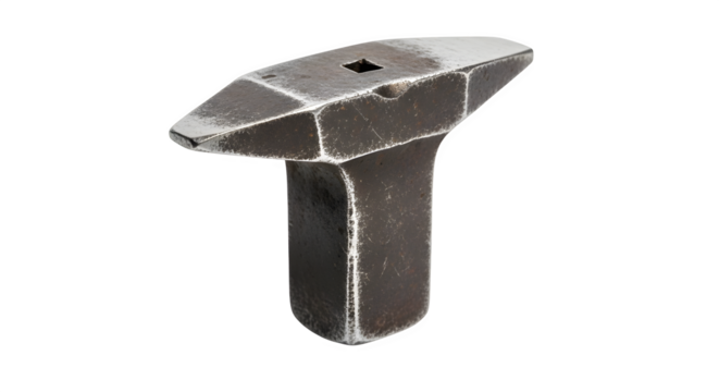 A sturdy anvil isolated on transparent background, a blacksmiths essential tool for shaping metal with precision and enduring strength in the workshop