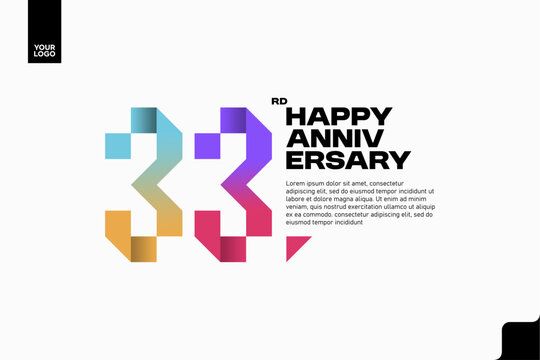 Number 33 logo icon design, 33rd birthday logo number, anniversary 33