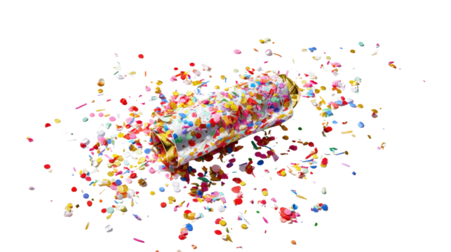 party popper on white background