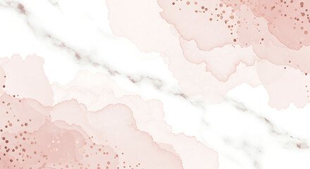 Abstract watercolor and marble texture with soft pink hues and golden speckles